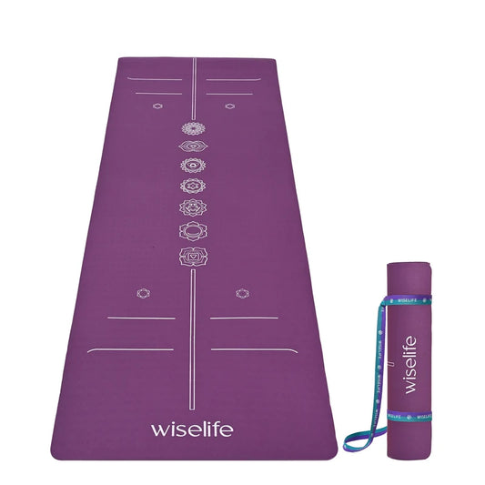 Wifelife True Alignment TPE Yoga Mat - 6mm Deep Purple
