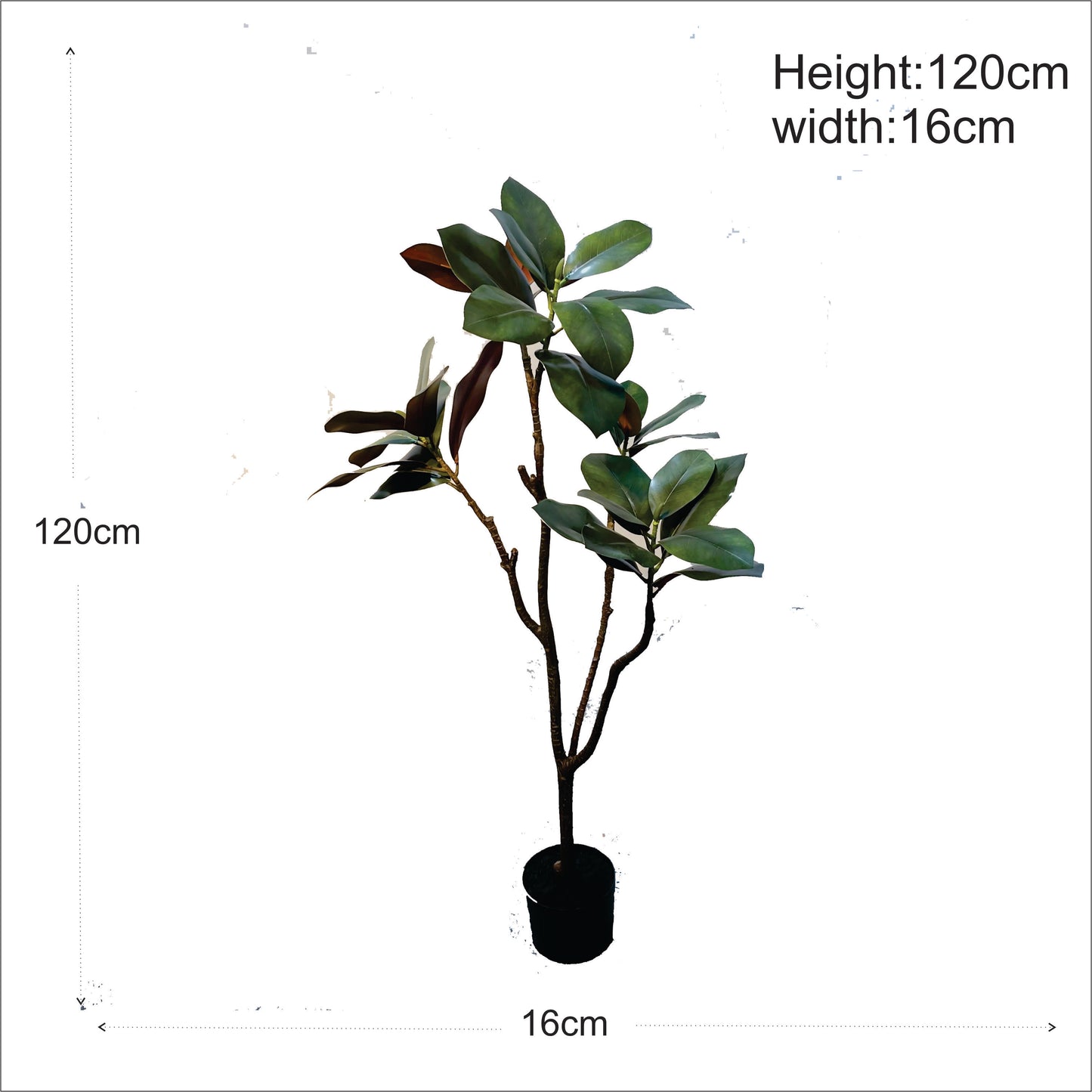 Premium Artificial Rubber Plant Tree 47"