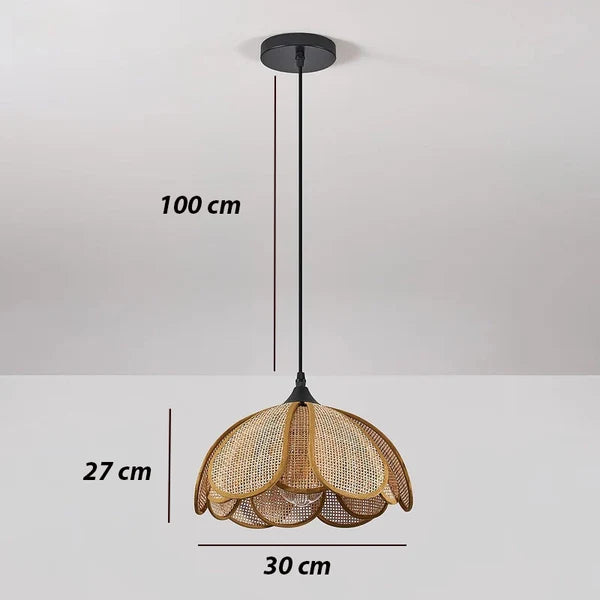 Sawyer Rattan Cane Hanging Light