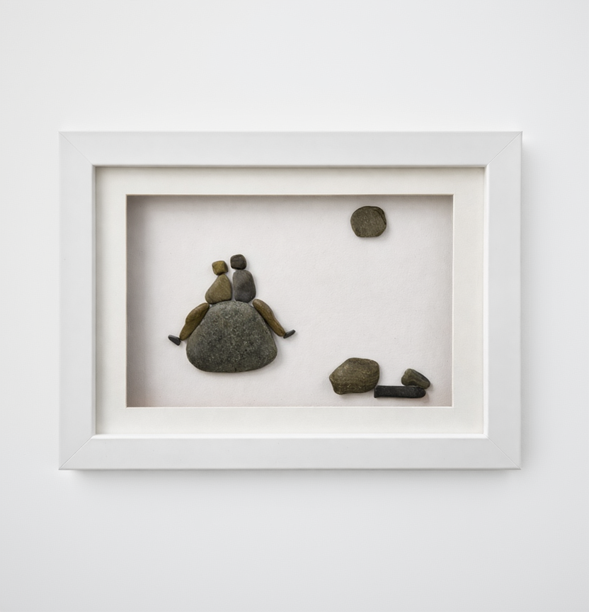 You & Me Couple Pebble Art Frame