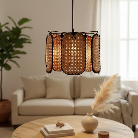 Handcrafted Bamboo Rattan Pendant Light Soma
