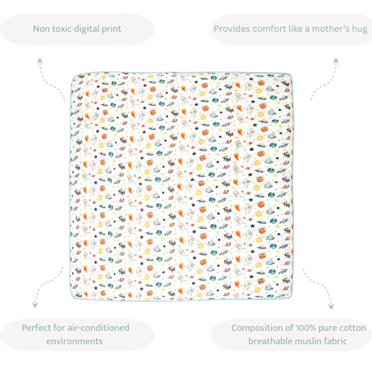 Sovana Pets Of The Galaxy 6-Layer Reversible Muslin Blanket