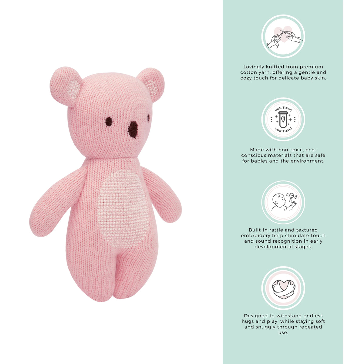 Abracadabra Teddy Knitted Toy - Pink