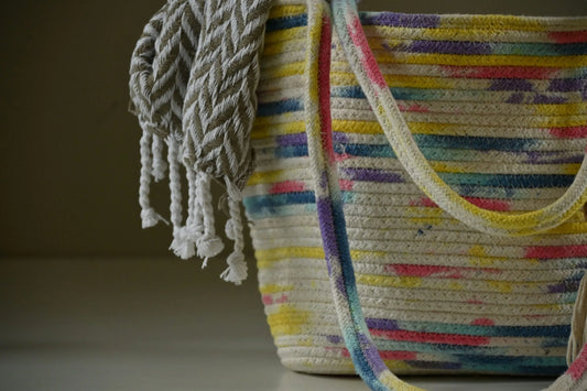 Handmade Cotton Tie-Dye Shoulder Tote Bag