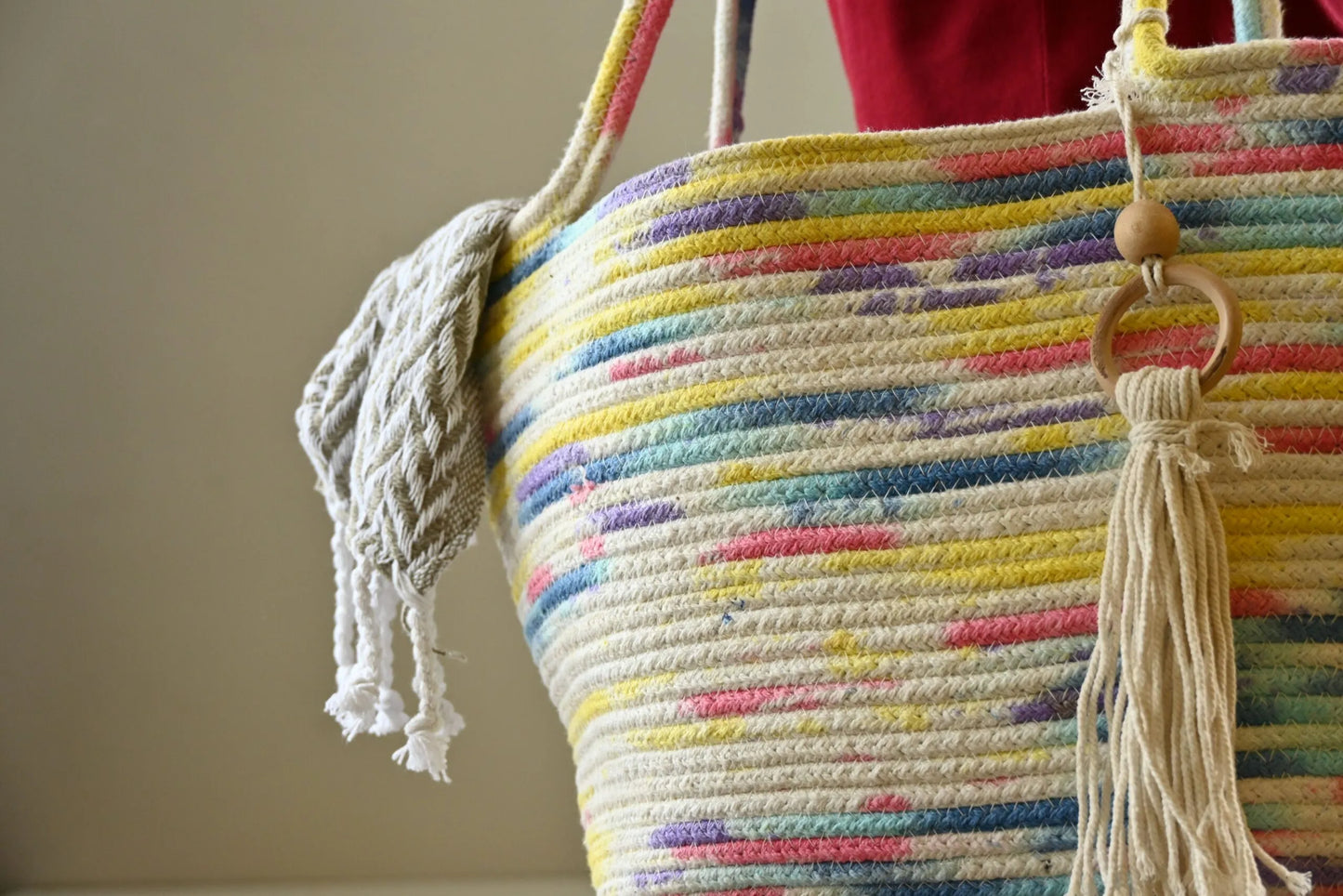 Handmade Cotton Tie-Dye Shoulder Tote Bag