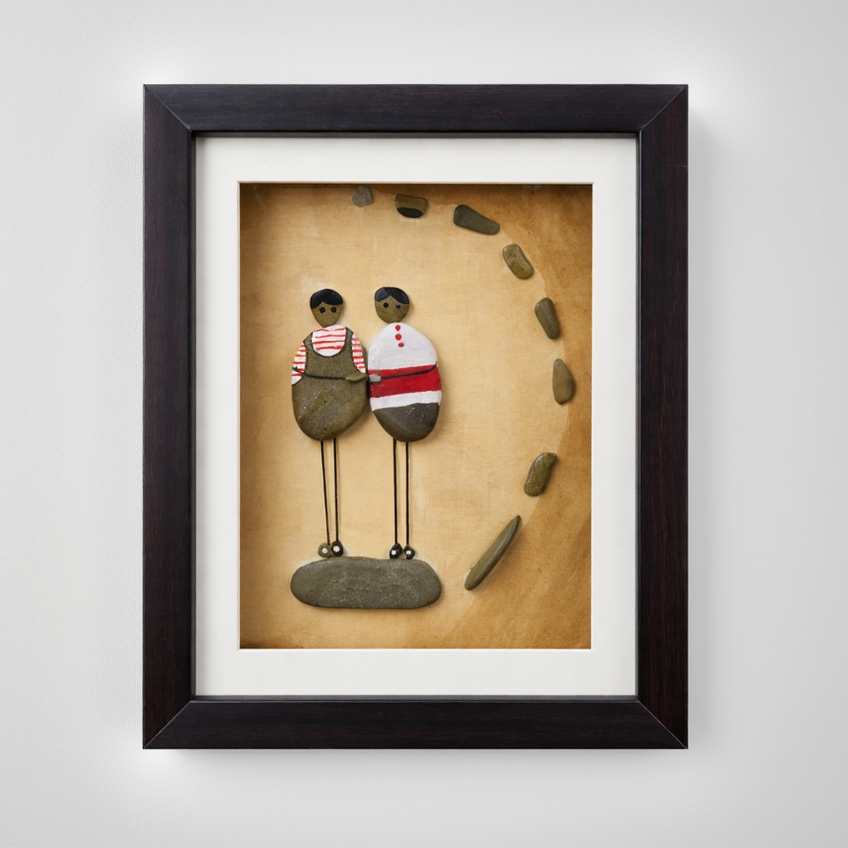 Together Forever Couple Pebble Art Frame