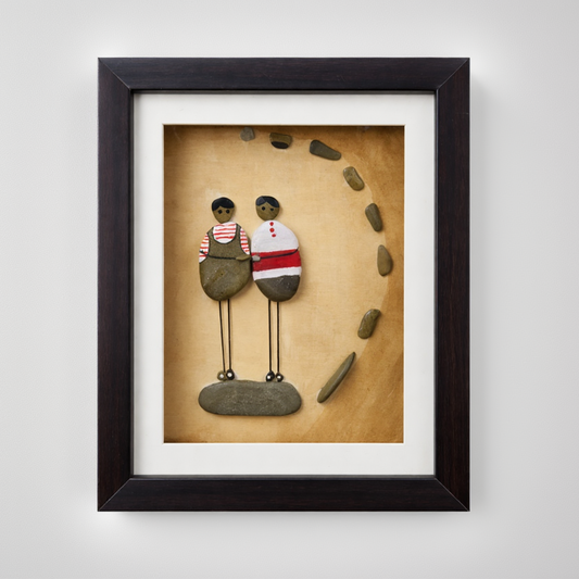 Together Forever Couple Pebble Art Frame