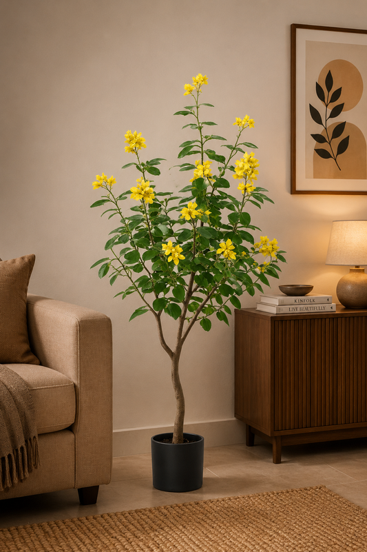 Premium Artificial Yellow Flowering Tree 59"
