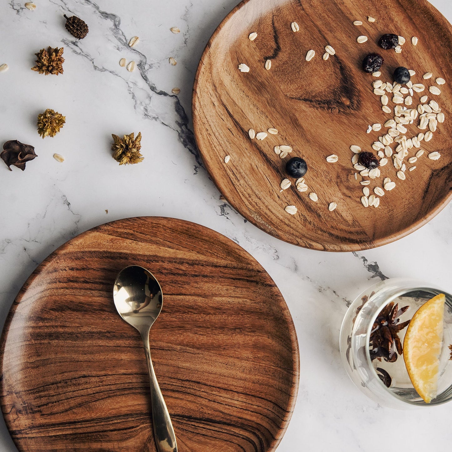 Dune Acacia Wood Plates | Set of 2 Small Plates