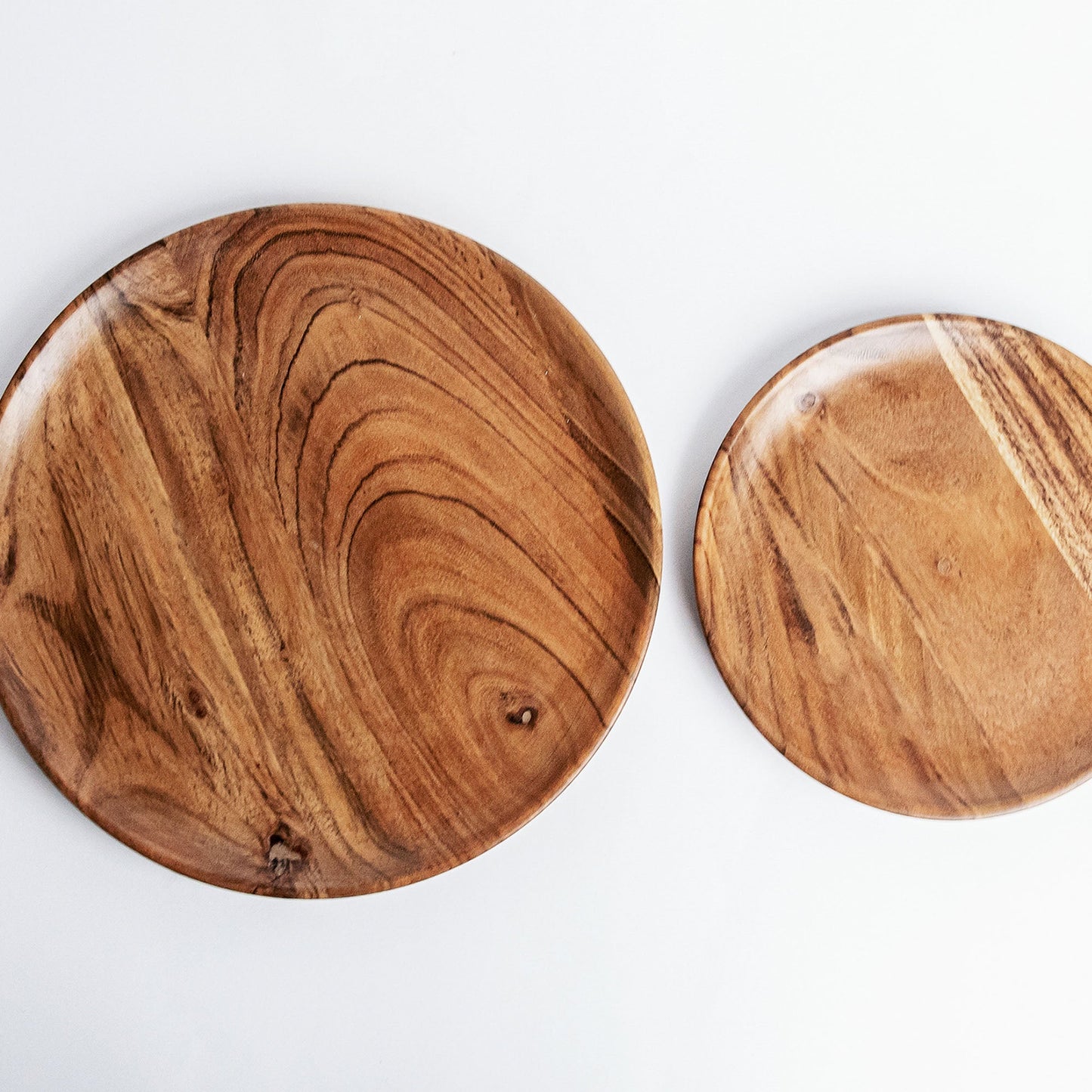 Dune Acacia Wood Plate Set 2-Piece Dinnerware