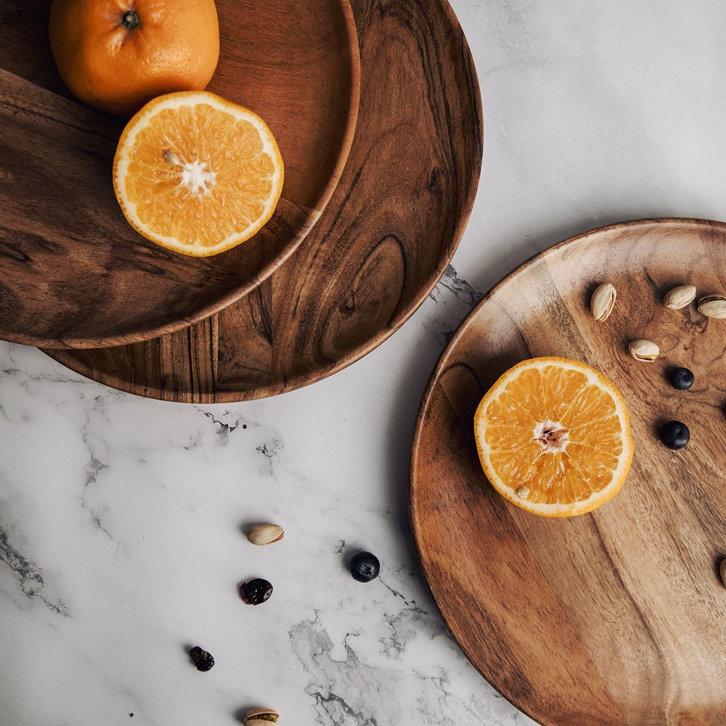 Dune Acacia Wood Plates | Set of 4 Large Plates