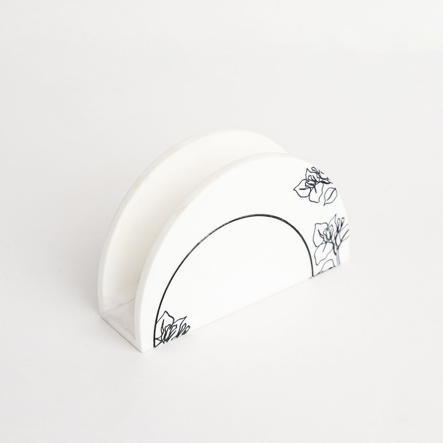 Flora Marble Napkin Holder Handcrafted Tissue Stand
