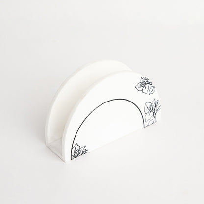 Flora Marble Napkin Holder Handcrafted Tissue Stand