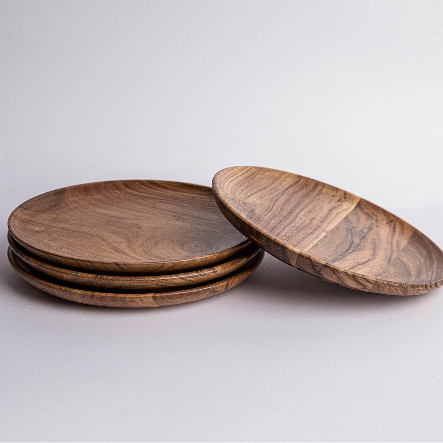 Dune Acacia Wood Plates | Set of 4 Small Plates