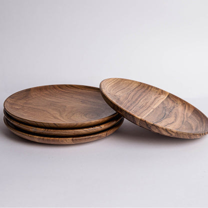 Dune Acacia Wood Plates | Set of 4 Small Plates