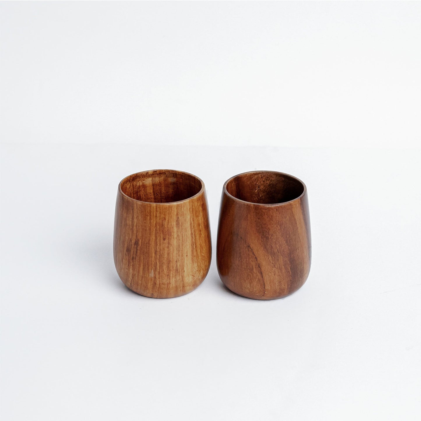 Azulik Sheesham Wood Glass Set | Handcrafted Wooden Tumbler Set of 2