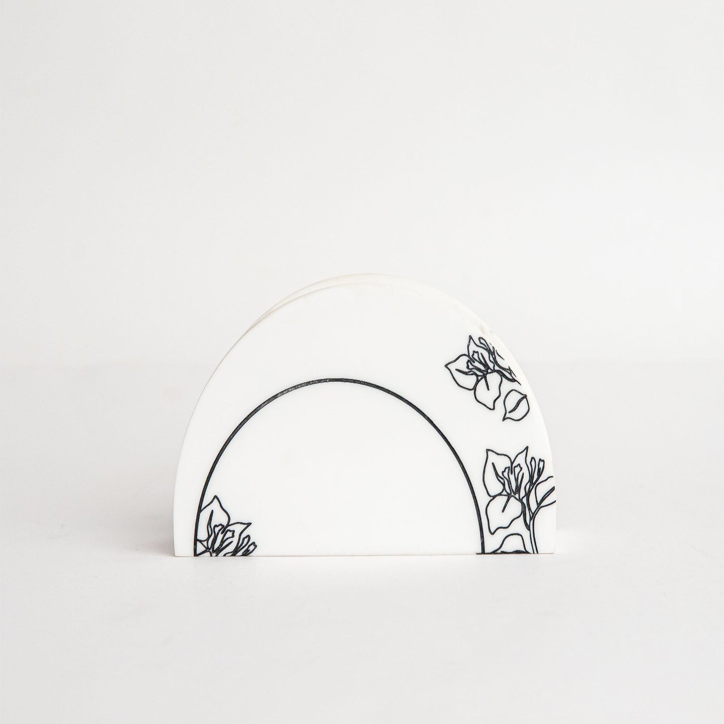 Flora Marble Napkin Holder Handcrafted Tissue Stand