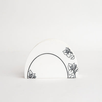 Flora Marble Napkin Holder Handcrafted Tissue Stand