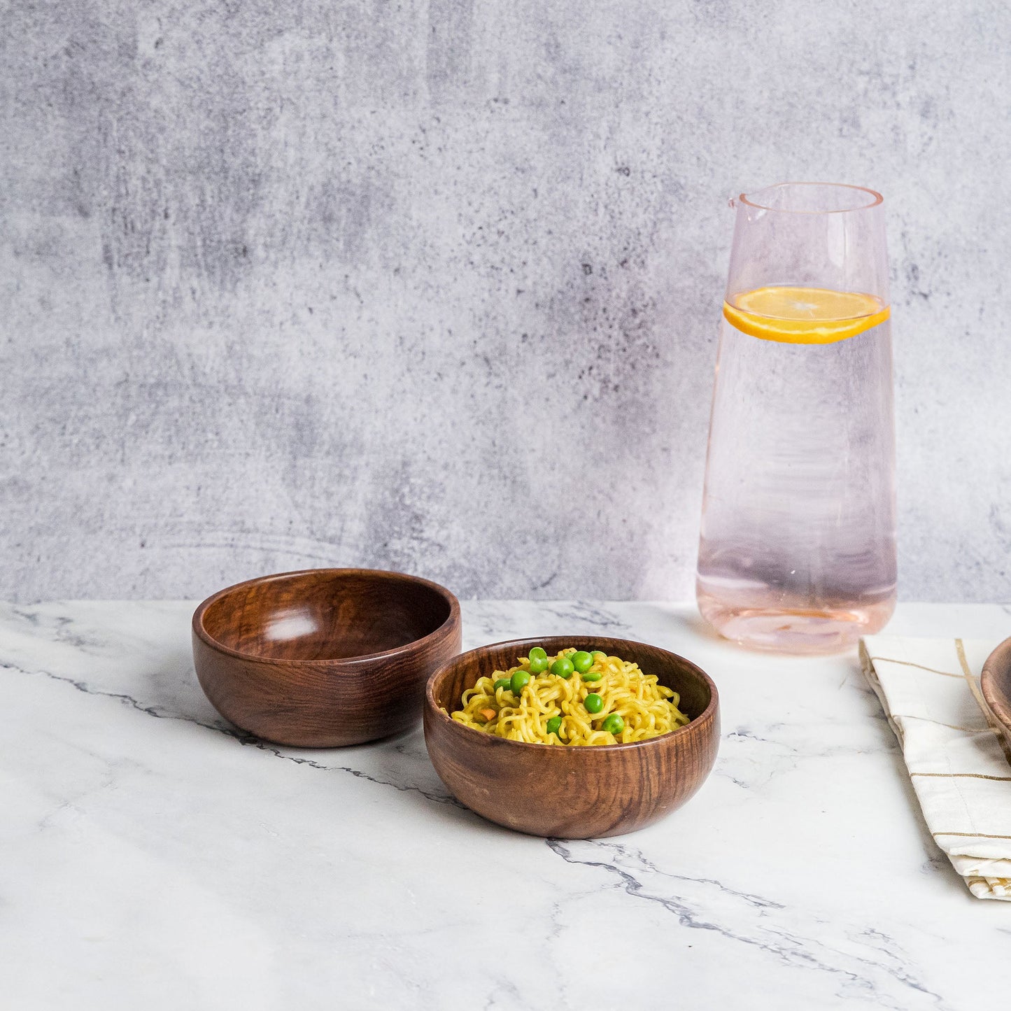 Azela Bowl Set of 2 | Handcrafted Sheesham Wood Snack & Soup Bowls