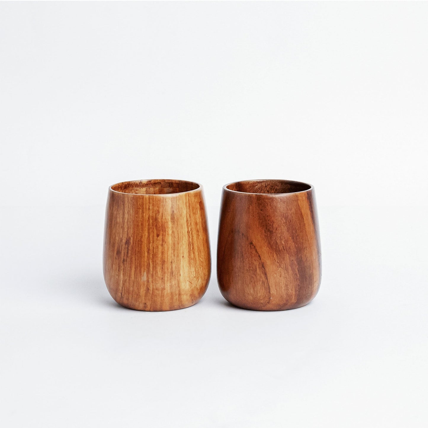 Azulik Sheesham Wood Glass Set | Handcrafted Wooden Tumbler Set of 2