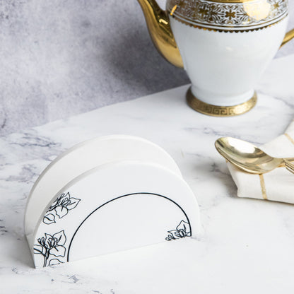 Flora Marble Napkin Holder Handcrafted Tissue Stand