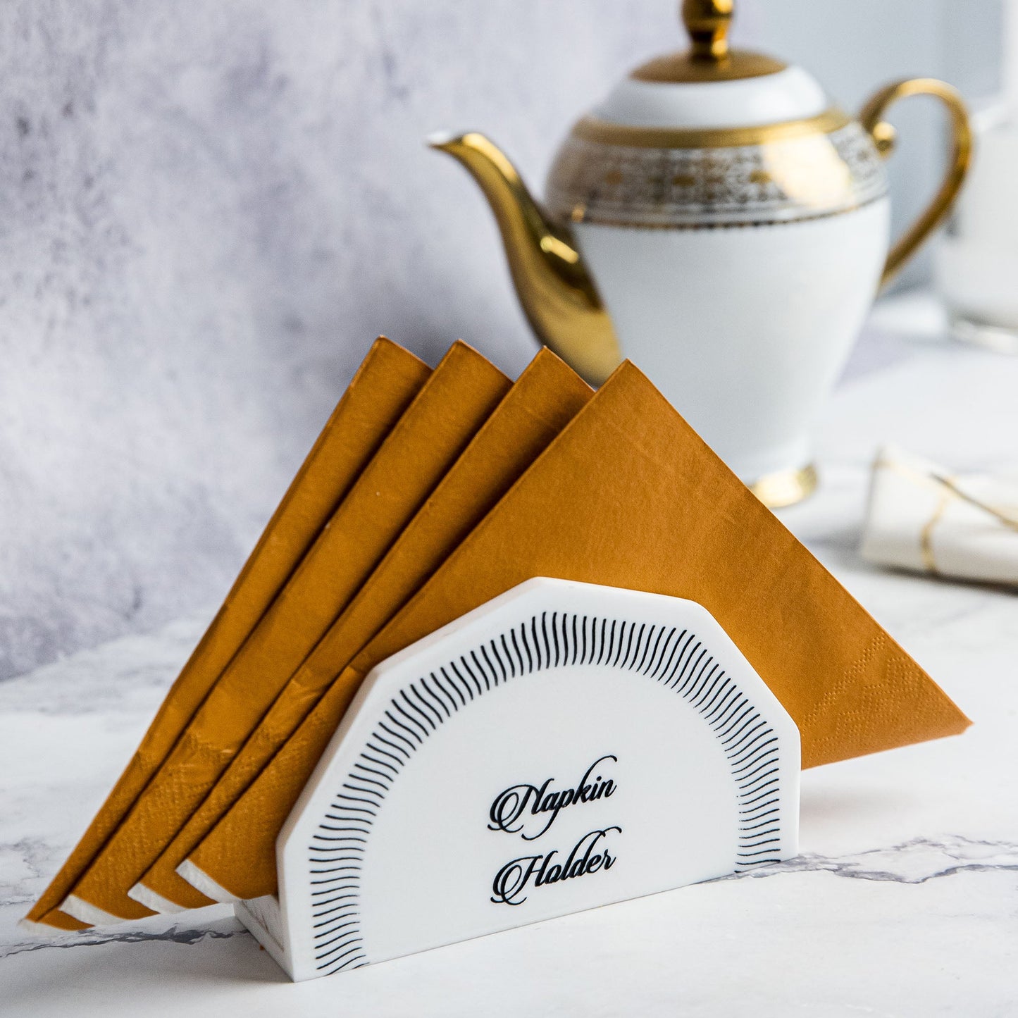 Viola Marble Napkin Holder Geometric Tissue Stand