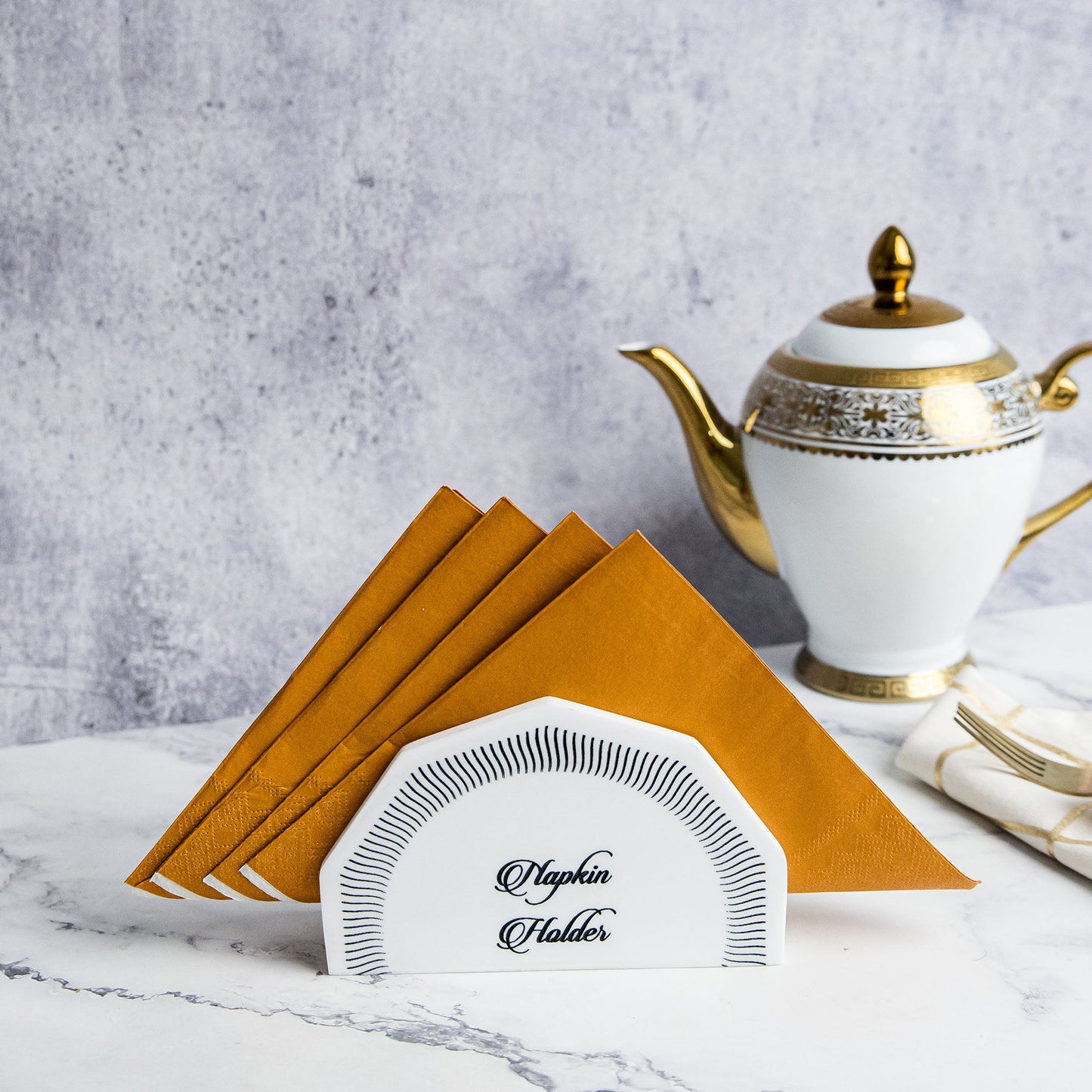 Viola Marble Napkin Holder Geometric Tissue Stand