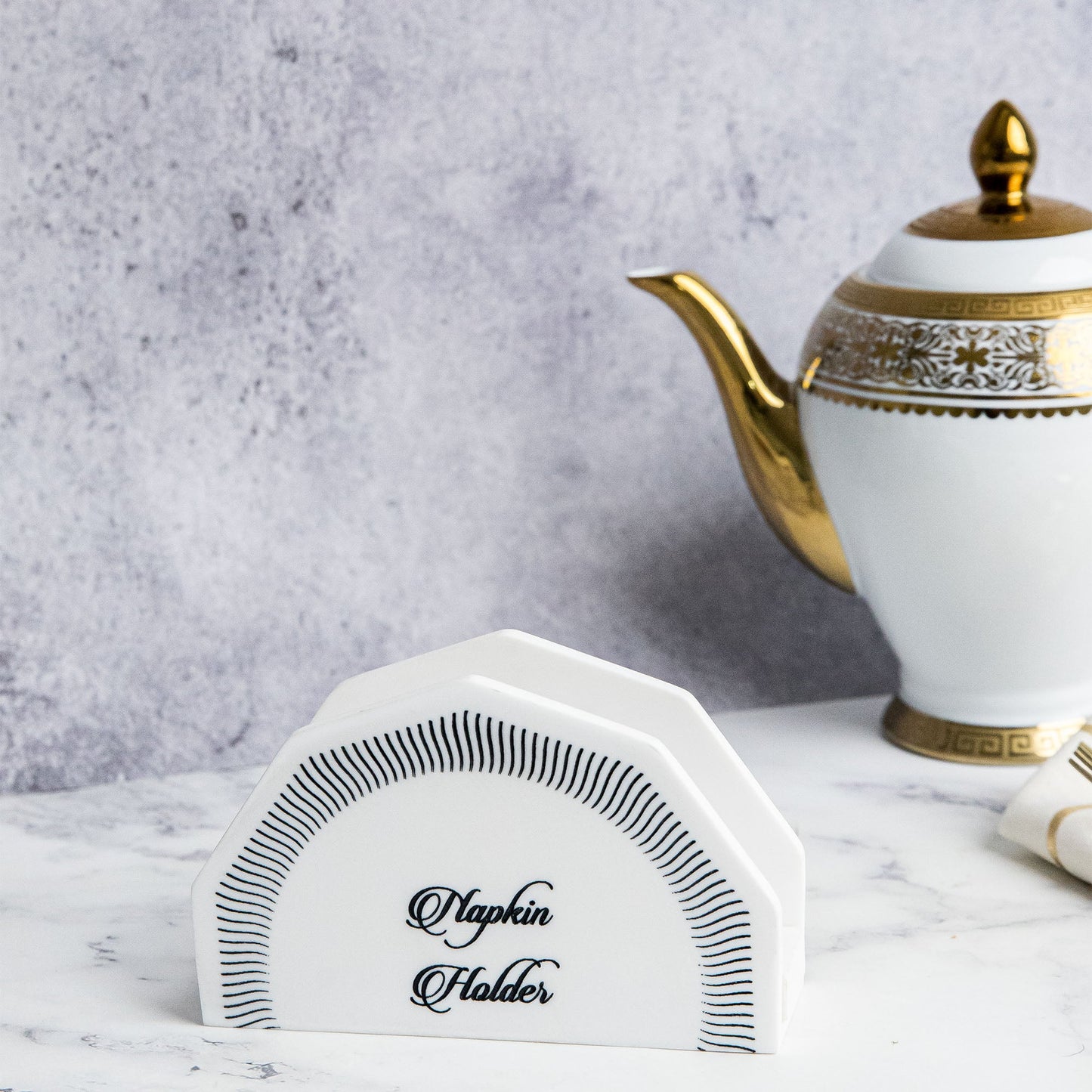 Viola Marble Napkin Holder Geometric Tissue Stand