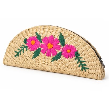 Handwoven Semi-Circle Kauna Grass Purse