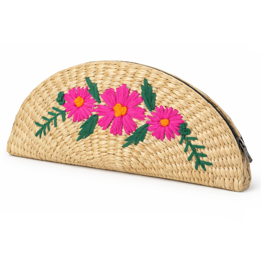 Handwoven Semi-Circle Kauna Grass Purse