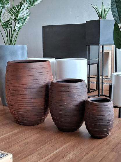 SOUL FRP Planter – Horizontal Ribbed Texture for Modern & Outdoor Spaces