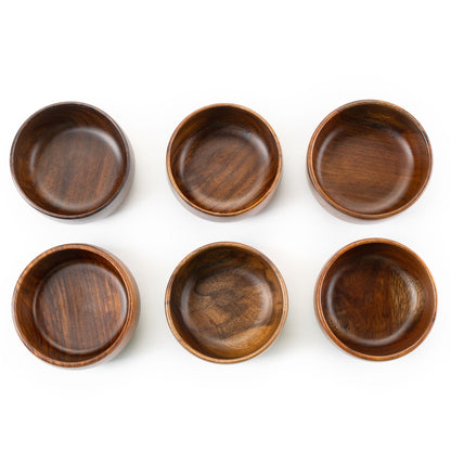 Baro Sheesham Wood Small Serving Bowl Set of 6