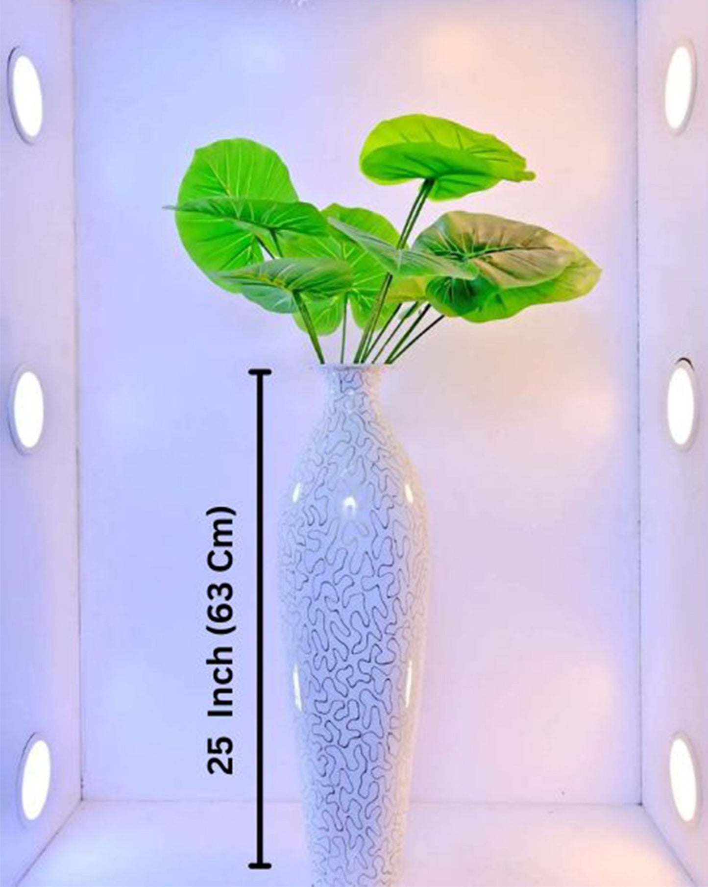 Glorious White Marble Ceramic Style Metal Vase – Decor for Home And Garden 7.87″ x 24.80″