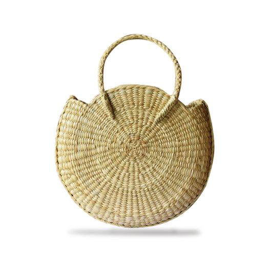 Handwoven Kauna Grass Round Bag