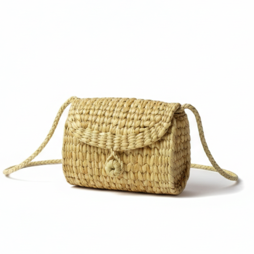 Handwoven Kauna Grass Cylinder Bag