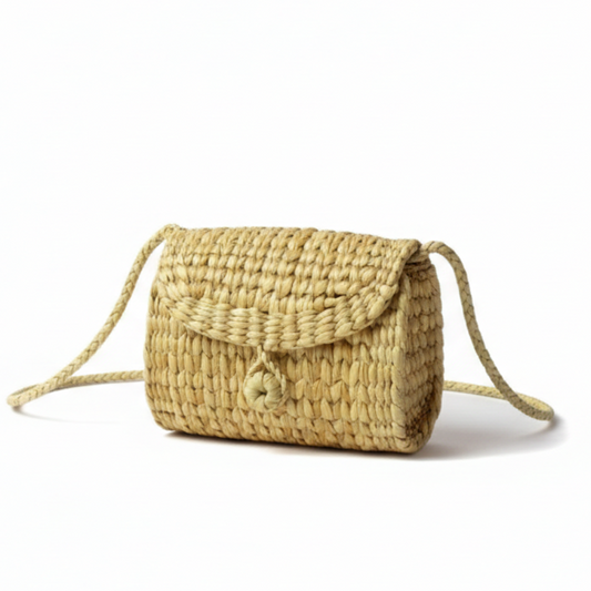 Handwoven Kauna Grass Cylinder Bag
