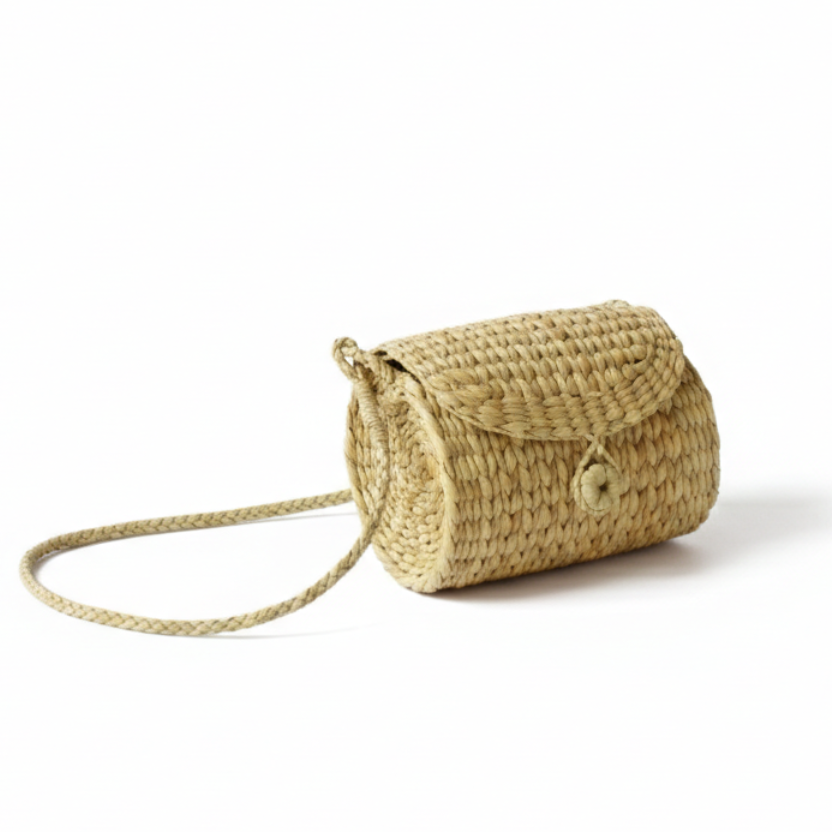 Handwoven Kauna Grass Cylinder Bag