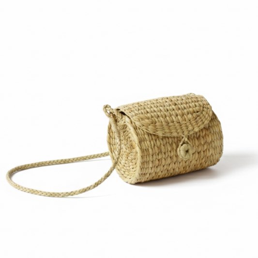 Handwoven Kauna Grass Cylinder Bag