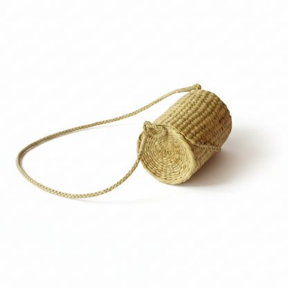 Handwoven Kauna Grass Cylinder Bag