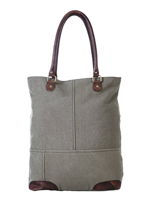 Buddy Earth – Large Canvas Handbag for Women | Zipper Tote Bag for Grocery, Shopping, Travel | Stylish Vintage Shoulder Bags for Women (Grey)