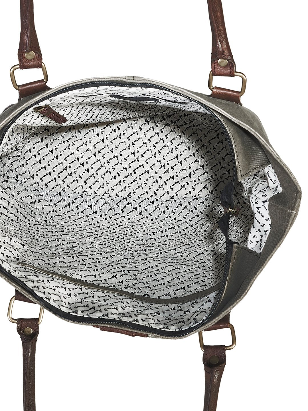 Large Canvas Travel & Weekend Handbag - Grey | Casual Shoulder Bag