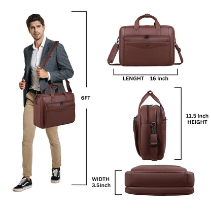 Wildhorn Executive Leather Attache & Work Bag | Premium Business Travel Bag