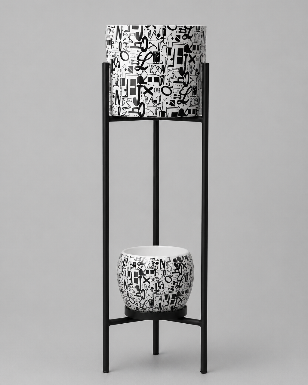 2-Tier Modern Gold Cylinder Plant Stand – 23.6 Inch | Modern Home Decor
