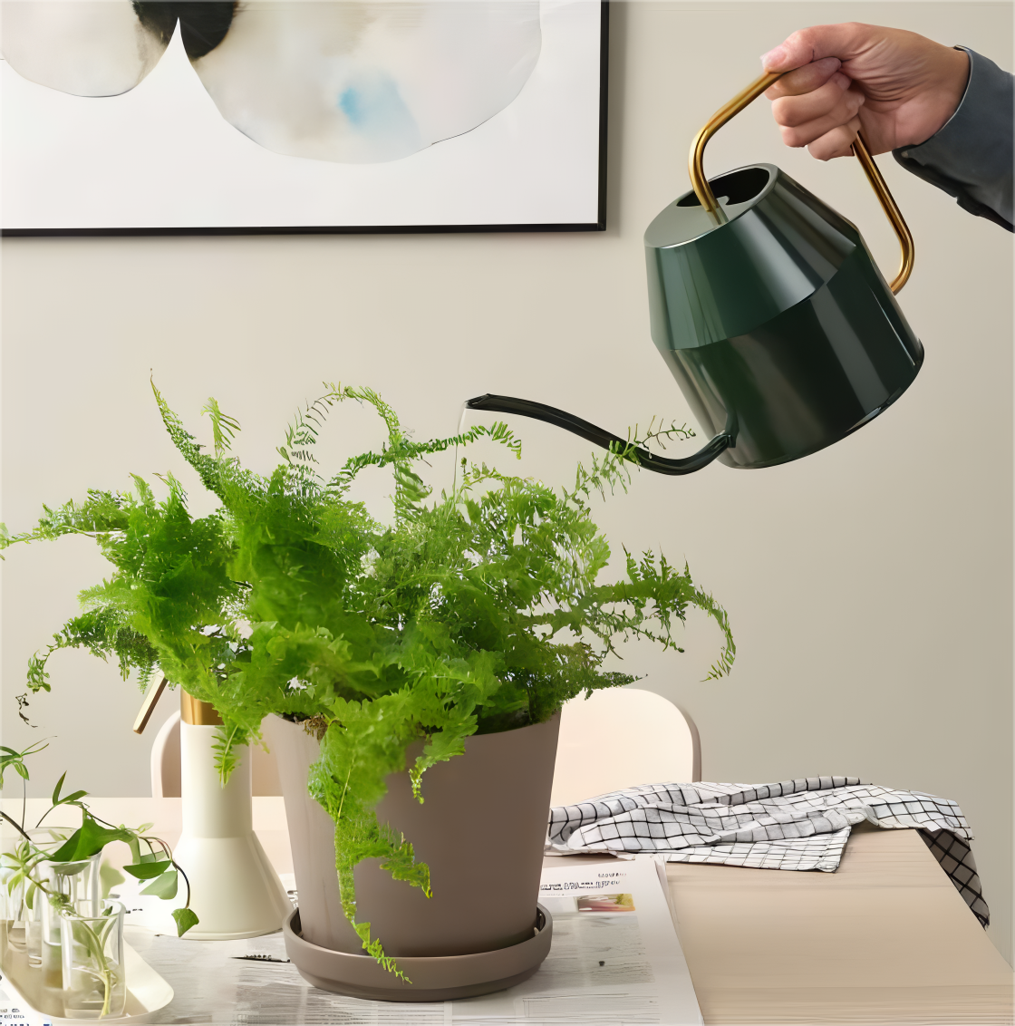 Sleek Metal Watering Can
