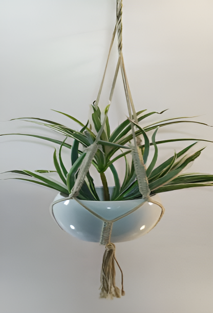 Iron Hanging Pot with Jute Rope