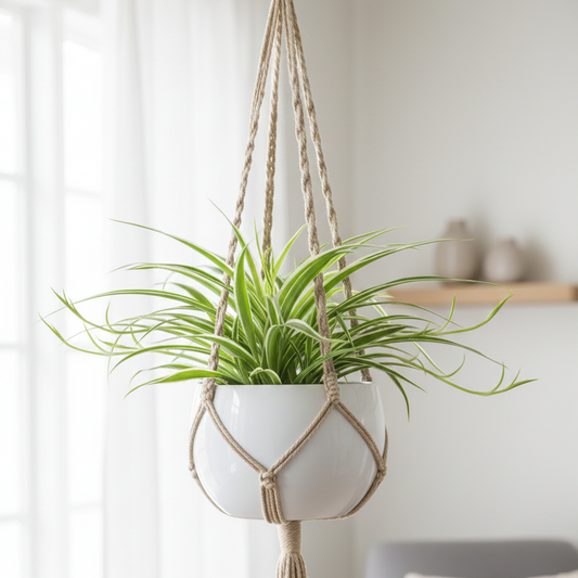 Iron Hanging Pot with Jute Rope