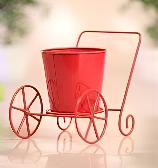Two-Wheel Iron Pot Stand – Red, Green, Yellow & Orange