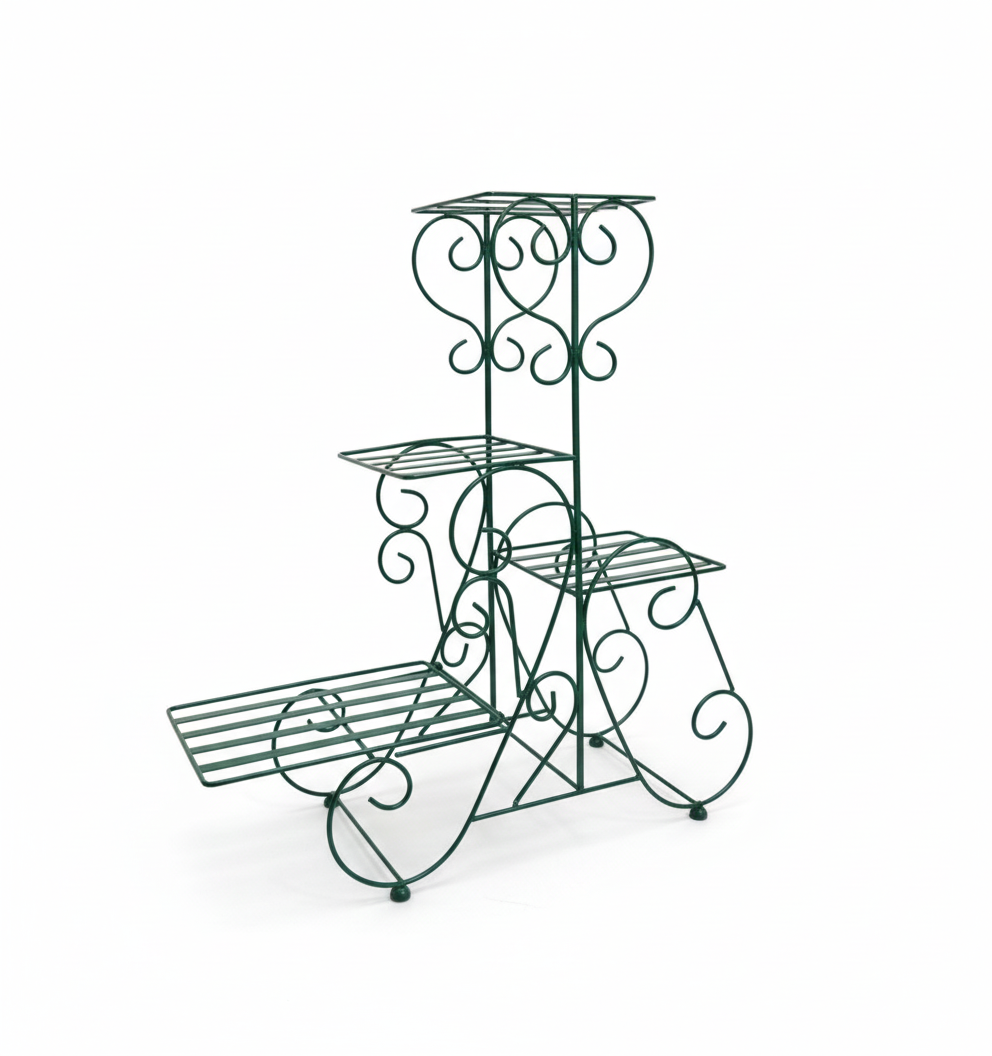 Scroll Frame 4-Tier Iron Plant Stand