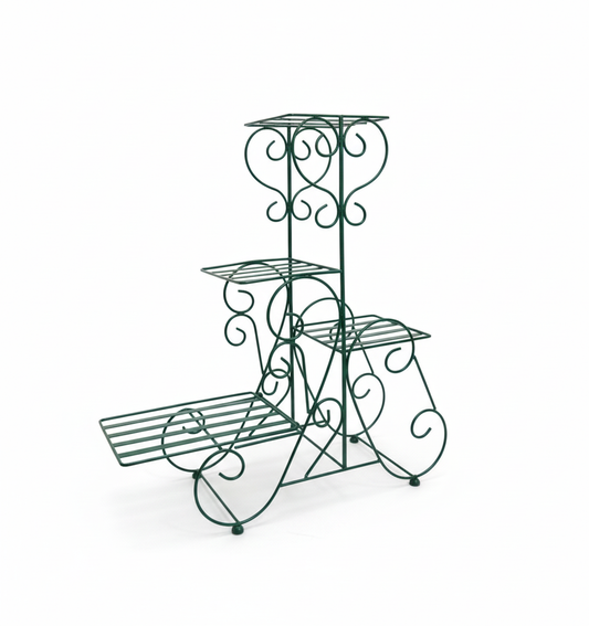 Scroll Frame 4-Tier Iron Plant Stand