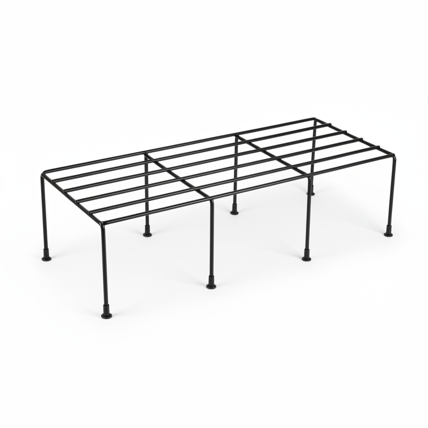 Single Tier Flat Iron Plant Stand – Basic Wireframe Display